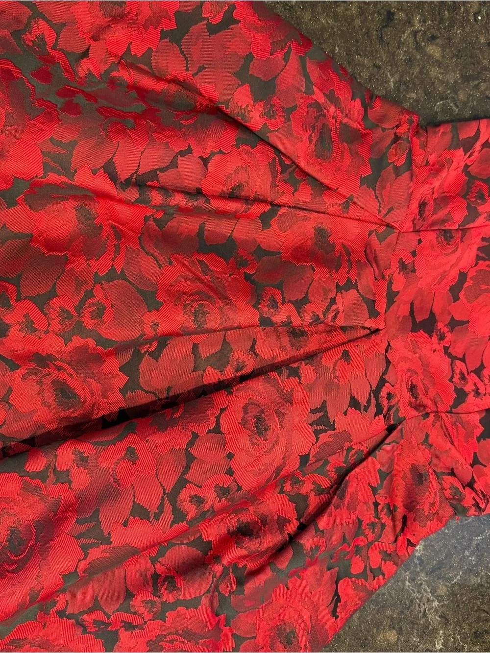 The Children's Place Red and Black Floral Jacquard Party Dress